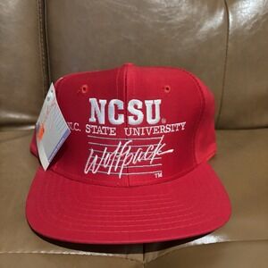 Vintage NC State Wolfpack Hat NCSU Snapback Red Designer Award Headwear NWT